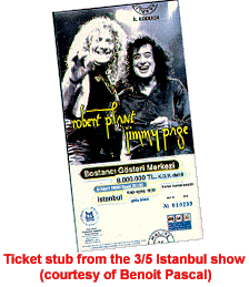 Ticket Stub From 3/6 Istanbul Show